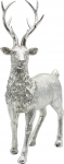 Dekohelden24 Keraamiline dekoratiivfiguur, kaasaegne dekoratiivne kuju, Maakodu skulptuur kui hirv, h&otilde;bedane, s&auml;ra, seisev, L/B/H: 24 x 10 x 36 cm