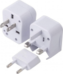 Reisiadapter - universaalne rahvusvaheline vooluadapter - 3 in 1 pistik - 220V (valge)