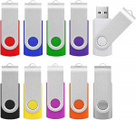 KOOTION Pack of 10 USB Sticks 8 GB Data Stick USB 2.0 Memory Sticks 10 Pieces USB Flash Lauwferk Colourful Memory Sticks Metal 8G Pack of 10 Memory Sticks Set USB Flash Drives Stick Flash 8 Gbyte