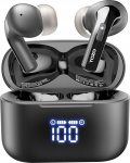 TOZO T20 k&otilde;rvaklapid Juhtmevabad Bluetooth 5.3 Bluetooth k&otilde;rvaklapid IPX8 veekindlad k&otilde;rvaklapid LED-ekraaniga, rakenduse juhtimine, 48,5-tunnine aku kestvus, kaks mikrofoni m&uuml;rasummutusega k&otilde;rvaklapid - mustad