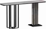 Moderner, schmaler Konsolentisch f&uuml;r den Eingangsbereich des Wohnzimmers - schicker Sofatisch mit robuster Rockboard-Platte, 39,4 Zoll graues Finish, perfekt f&uuml;r kleine R&auml;ume und stilvolles