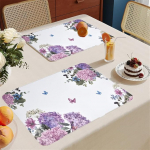 Platsmatid, komplekt 8, lillad lilled laua jaoks, PVC-platsmatid, kuumakindel isolatsioon, 4 komplekt, plekikindel.