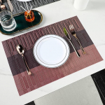 Tischset PVC, 6er-Set Dreifarbiges Patchwork-Streifen-Textur-Rechteck Platzsets, K&uuml;chen-Tischsets f&uuml;r Esstisch, 45x30cm, Rot