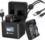 LP-E6P aku 2750mAh ja LCD topeltlaadija koos paelaga Canon EOS R5, EOS R5 II, EOS R5 Mark II, EOS R6, EOS R6 II, EOS R7 kaamerale (2 tk)