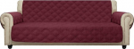 CHHKON diivanikate veekindel koos libisemiskindla koera k&auml;ppade tr&uuml;kiga 100% vilditud m&ouml;&ouml;bli kaitsja diivanil Slipcover lastele lemmikloomadele nahast diivanile (Burgundia, XL diivan)