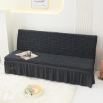 &Uuml;hev&auml;rviline k&auml;edeta diivanivoodi kate pol&uuml;estrist Spandex Futon Slipcover elastse p&otilde;hja ja seelikuga Anti-Slip kaitse diivanile ilma k&auml;etugedeta -Grey-