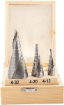 Set of 3 Ferrcan Step Drill Bit HSS M2 for Iron, Ferrous Metals, Plastic etc.