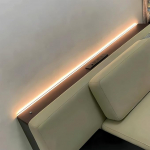 Anpassbarer Schmaler Sofatisch, Langer Massivholztisch Hinter Der Couch Mit LED-Lichtleisten, D&uuml;nner Konsolentisch Mit Umgebungsbeleuchtung F&uuml;r Sofa/Elektrisches Sofa,120cm