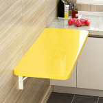 An der Wand montierter Klapptisch, Klapptisch, Computertisch, schwebender Schreibtisch, klappbare Werkbank f&uuml;r Home Office, K&uuml;che, Esszimmer, Wandmontage, Schreibtisch mit schwarzem Finish (