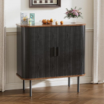 BonVache Sideboard, buffet hoiukapp elutuppa, k&ouml;&ouml;gikapp l&uuml;kanduksega, hoiukapp kaasaegse kodu s&ouml;&ouml;gituppa, must