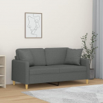 3200910 2-kohaline diivan dekoratiivsete padjadega tumehall 140 cm kangas, Lounge diivan, diivanid ja diivanid, l&otilde;&otilde;gastav diivan, diivan elutuppa, diivan magamisfunktsiooniga
