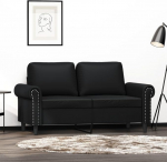Homgoday 2-kohaline diivan, Lounge diivan, kaasaegne k&uuml;lalissohva, kahekordne diivan, lamamistool, l&otilde;&otilde;gastav diivan, istumism&ouml;&ouml;bel elutuppa, magamistuppa, must, 120 cm, kunstnahast
