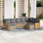 Homgoday Garden diivan komplekt 9 t&uuml;kki koos beeži pol&uuml; rotangist padjad V&auml;ljas diivanid Garden Lounge Set aiam&ouml;&ouml;bel Type3228222