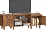 Hzuaneri TV kapp, TV kapp, alla 65-tollise teleri stendi, 2 kappi ja 2 avatud ruumi, 140 x 40 x 51,5 cm, elutuppa, magamistuppa, s&ouml;&ouml;gituppa, pruun TV16701B