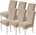 YSTELLAA Stretch toolikatted, komplekt 6, toolikatted, elastsed, eemaldatavad, pestavad, universaalsed katted toolidele, toolikatted hotelli, banketi, k&ouml;&ouml;gi, restorani, peo, khaki v&auml;rvi, toolidele