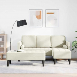 Diivanikomplekt 2 tk Creme Samt Wohnlandschaft schick und praktik f&uuml;r Wohnzimmer und Schlafzimmer