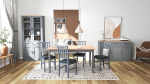 Inter Link - S&ouml;&ouml;gitoa laud - K&ouml;&ouml;gilaud - Massiivne m&auml;nnipuit - Country House Style - FSC - 140 x 90 x 75 cm - Grey/Oak Colori -Forenzo