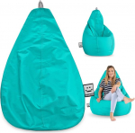 Happers siseruumides kasutatav Bean Bag Pear ilma t&auml;idiseta Faux Leather T&uuml;rkiissinine XL