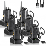 88E Walkie Talkie Talkies (6 tk), uuendatud versioon litsentsivaba 16 kanaliga PMR446 raadio, 3-5 km raadiosagedusega Talkie Radio, koos TPYE C laadimiskaabli ja USB laadimisjaamaga, originaal k&otilde;rvaklapid (6 tk)