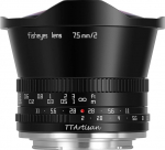 TTARTISAN 7.5 mm F2.0 APS-C Fisheye Lens Manual Focus for Sony E Mount (without ND Filter)