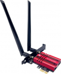 WiFi 6E AXE5400 PCIe WLAN kaart arvutile Intel AX210 kiibistik komplekt koos Bluetooth 5.3 PCI Express v&otilde;rgukaardiga Tri-Bands (6GHz/5GHz/2.4GHz) Kuni 5374Mbit/s Sobib Windows 10/11 jaoks (punane)
