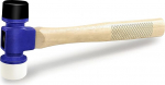 C&T 24oz Rubber Soft Face Mallet Hammer,Gummihammer,D=45mm,Doppelseitig Mit 70&deg;Hartem TPU Und 60&deg;Weichem TPE Spitzen Und Hickory-Holzgriff F&uuml;r M&ouml;belmontage Fliesenverlegung Und Automobilreparatur