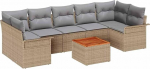 8-teiliges Garten Sofa Set mit Kissen Beige Poly Rattan Akazie Gartenlounge Model3347294