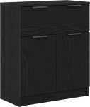 vidaXL Chic Black Oak Buffet Sideboard tekstuuritud viimistlus ja palju ruumi s&ouml;&ouml;gituba elutuba m&ouml;&ouml;bel kaasaegne puidust m&ouml;&ouml;bel stiilne &uuml;ksus koduorganisatsioon funktsionaalne kaunistus