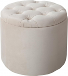 Riess Ambiente Elegantne stool Modern Baroque 50 cm Beež sametist sametist kohvilaud Korvipoolne stool
