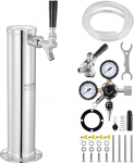 VEVOR Kegerator Beer Tower Kit, Single Tap Beer Conversion Kit, Stainless Steel Barrel Beer Tower Tap with Double Gauge W21.8 Regulator and S System Barrel Coupling for Home Parties