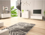 Lomadox Living Room Set 3-Piece Living Room Cabinet Living Room Furniture Living Room Cabinets Modern in Matt White with Milled Fronts