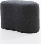 SIX Designer Pouf Stool 66 x 35 x 42 cm Woven Fabric Anthracite