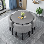 WNRLL &uuml;mmargune/ruutne s&ouml;&ouml;gilaud toolidega, kaasaegne konverentsilaud ja 4 tooli, vastuv&otilde;tulaud ja toolide kombinatsioon, puidust k&ouml;&ouml;gilaud 4-le inimesele elutoa s&ouml;&ouml;gituppa, 1,80 cm