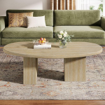 Tribesigns Ovaalne laud puidust elutuppa, ovaalsed k&uuml;ljelauad, 115 x 65 x 40 cm, kohvilaud, mida saab kasutada ka k&uuml;ljelauana, vastupidav ja stabiilne, kaasaegne stiil (hele tamm)