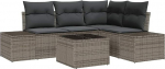 4-teiliges Garten Sofa Set mit Kissen Schwarzes Poly Rattan Gartenlounge Model3355718