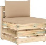 Fasba Modulares Mittelsofa mit Kissen Gr&uuml;n Impr&auml;gniertes Holz, Polstersofa Moderne Relax-Couch f&uuml;r Wohnzimmer Schlafzimmer Hobbyraum3074510