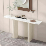 Moderner, schmaler Eingangstisch f&uuml;r das Wohnzimmer - platzsparender Konsolen-Sofatisch, einfach zu montierender Akzenttisch f&uuml;r hinter der Couch (valge, 140 cm)