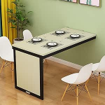 N&auml;htamatu kokkupandav seinale paigaldatav laudTeleskoopiline puidust regaal k&ouml;&ouml;gi s&ouml;&ouml;gitoa elutoa r&otilde;duleKompaktne kodune edevus (valge Ahorn + must viimistlus)