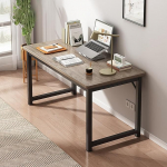 Moderner industrieller B&uuml;roschreibtisch, gro&szlig;er Computer-Arbeitsplatz, schlichtes Metall- und Holzdesign f&uuml;r Laptop, stilvoller Tisch f&uuml;r Zuhause und B&uuml;ro, ergonoomischer Chefschreibtisch