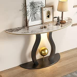 Stilvoller moderner Konsolentisch - Flurtisch mit industriellem Metallrahmen, perfekt f&uuml;r Wohnzimmer, Schlafzimmer, B&uuml;ro und Foyer - vielseitiger Tisch hinter der Couch (schwarz, 120 x 35 cm)