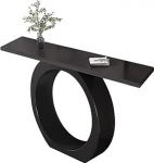 Generisch kitsas 4-tasandiline t&ouml;&ouml;stuslik konsoollaud &uuml;mmarguse alusega, akentne puidust sissep&auml;&auml;sulaud koos riiulitega elutuppa, esikusse, fuajeesse - rustikaalne pruun viimistlus