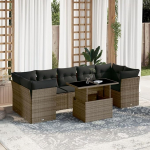 Garten-Sofagarnitur Ecksofa & Mittelsofa Set - Grau - PE-Rattan - 62x62x69 cm - f&uuml;r Terrasse und Innenhof Model3266400