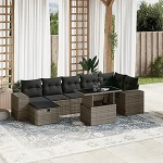 Garten-Sofagarnitur Ecksofa Set mit Tisch - PE-Rattan Grau, 62x62x69 cm - f&uuml;r Terrasse und Innenhof Model3275310