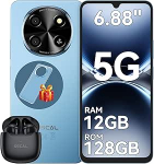 OSCAL Handy Tiger 8, 6,88-tolline nutitelefon ilma lepinguta, nutitelefon 5G (2026), 120Hz, Android 15, mobiiltelefon ilma lepinguta, 12GB + 128GB/2TB TF, 5000mAh & 18W, 16MP + 8MP Dual SIM 5G