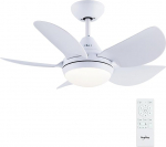 Newday ND-30-1086WT Ceiling Fan, Small White, 76 cm Ceiling Fans with Lighting, Dimmable and Remote Control, Quiet Reversible Ceiling Fan for Bedroom, Living Room, Patio, Kitchen