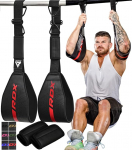 RDX Maya Hide nahast polsterdatud AB rihmad D-r&otilde;ngas k&otilde;hulihaste treening&uuml;ksuste jaoks Pull-ups Fitness Gym Jalgade t&otilde;stmine Mehed ja naised Arm Straps Training Loops Sling