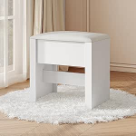 Riietuslaua tool Pehmendusega jumestuslaud libisemiskindlate jalapatjadega, sobib riietusruumi, magamistuppa, esikusse, 30 &times; 40 &times; 44 cm, valge