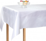 MLMOMVME Rectangle Tablecloth 145x255cm Large Polyester Tablecloth for Weddings Picnic Baby Shower Birthday Indoor Outdoor White