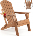 FUNBERRY Folding Adirondack Chair, HDPE On All Weather Stations, Chairs and Cup Chairs Outdoor