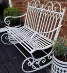 SK Style Classic White Metal Swing Bench